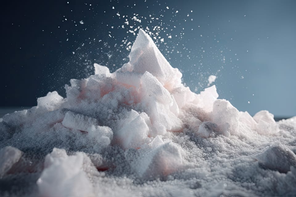 A large pile of salt